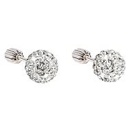 Crystal Ball Earrings Decorated Swarovski Crystals 31111.1 (925/1000; 1.3g) - Earrings