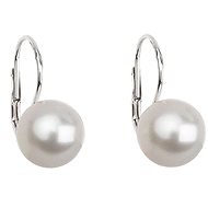 Biela náušnica perla dekorovaná Swarovski 31143.1 (925/1000, 3,2 g) - Náušnice