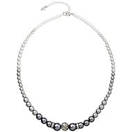 Grey Pearl Necklace with Swarovski Elements 32008.3 (925/1000, 25.5 g) - Necklace