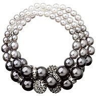 Gray pearl bracelet decorated with Swarovski crystals 33064.3 - Bracelet