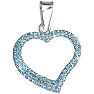 Aqua Heart Charm Decorated With Swarovski Crystals 34093.3 (925/1000; 0.7g) - Charm
