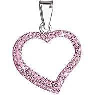 Rose Heart Charm Decorated With Swarovski Crystals 34093.3 (925/1000; 0.8g) - Charm