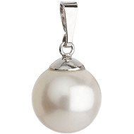 Biely prívesok perla ozdobený kryštálmi Swarovski 34151.1 (925/1000, 1,5 g) - Prívesok
