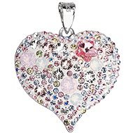 Magic Rose Heart Charm decorated with Swarovski Crystals 34181.3 (925/1000, 7.6g) - Charm
