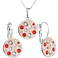 Light peach jewelery set made with Swarovski crystals 59008.3 - Jewellery Gift Set