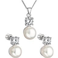 EVOLUTION GROUP 29002.1 Silver Pearl Set with Chain (Ag925/1000, 7,0 g) - Jewellery Gift Set
