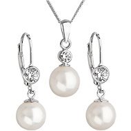 EVOLUTION GROUP 29007.1 Silver Pearl Set with a Chain - Jewellery Gift Set