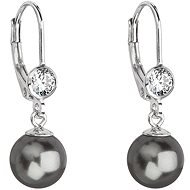 EVOLUTION GROUP 31196.3 Grey Pearl earrings, decorated with Swarovski crystals - Earrings