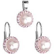 EVOLUTION GROUP 39091.3 Rosaline Pearl Set Decorated with Swarovski Crystals  (925/1000, 4,2g) - Jewellery Gift Set