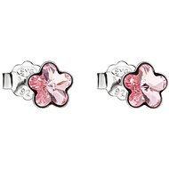 EVOLUTION GROUP 31080.3 Stud Flowers Decorated with Swarovski® Crystals (925/1000, 0.8g, Light Pink - Earrings