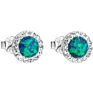 EVOLUTION GROUP 31217.1 Green Synthetic Opal Earrings Decorated Preciosa® Crystals (Ag 925/1000, 0,8g) - Earrings