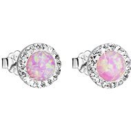 EVOLUTION GROUP 31217.1 Light Pink Synthetic Opal Earrings Decorated with Preciosa® Crystals (Ag 925/1000, 0,8g) - Earrings