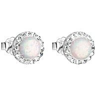 EVOLUTION GROUP 31217.1 White with Opal Earrings Decorated Swarovski® Crystals (925/10010,8g) - Earrings