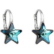 EVOLUTION GROUP 31227.5 bermuda blue earrings decorated with Swarovski® crystals (925/1000, 1.4 g) - Earrings