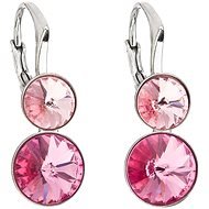 EVOLUTION GROUP 31233.3 pink earrings decorated with Swarovski® crystals (925/1000, 2.8 g) - Earrings