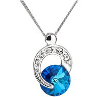 EVOLUTION GROUP 32048.5 Round Bermuda Blue Decorated with Swarovski® Crystals (925/1000, 1.8g, Blue) - Necklace