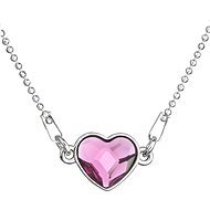 EVOLUTION GROUP 32061.3 Fuchsia Heart Decorated with Swarovski® Crystals (925/1000, 2.4g, Pink) - Necklace