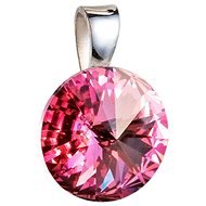 EVOLUTION GROUP 34112.3 Round-Rivoli Decorated with Swarovski® Crystals (925/1000, 1g, Pink) - Charm