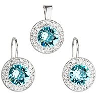 EVOLUTION GROUP 39107.3 light turquoise set decorated with Swarovski® crystals (925/1000, 4 g) - Jewellery Gift Set