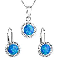 EVOLUTION GROUP 39160.1 blue synt. opal set decorated with Swarovski® crystals (925/1000, 2 g) - Jewellery Gift Set