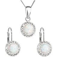 EVOLUTION GROUP 39160.1 White Synth. Opal Set Decorated with Preciosa® Crystals (925/1000, 2g) - Jewellery Gift Set
