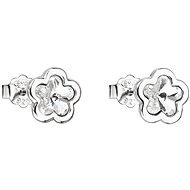 EVOLUTION GROUP 31255.1 Studs, Flowers, Decorated with Swarovski® Crystals (925/1000, 1.1g, White) - Earrings