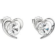 EVOLUTION GROUP 31259.1 Stud, Heart, Decorated with Swarovski® Crystals (925/1000, 1.2g, White) - Earrings