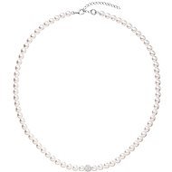 EVOLUTION GROUP 32063.1 biely perličkový náhrdelník dekorovaný kryštálmi Preciosa® (925/1000, 1,0 g) - Náhrdelník