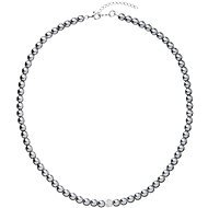 EVOLUTION GROUP 32063.3 sivý perličkový náhrdelník  dekorovaný kryštálmi Swarovski® (925/1000, 1 g) - Náhrdelník