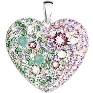 EVOLUTION GROUP 34243.3 Sakura Heart Decorated with Swarovski® Crystals (925/1000, 2 g, mixed colours) - Charm