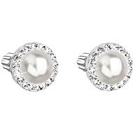 EVOLUTION GROUP 31314.1 White with Swarovski® Crystals and Pearl (Silver 925/1000; 1.2g) - Earrings