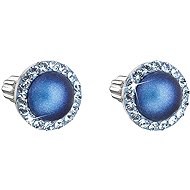 EVOLUTION GROUP 31314.3 Dark Blue with Swarovski® Crystals and Pearl (Silver 925/1000; 1.2g) - Earrings