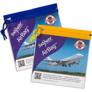 SNOPAKE AirBag for liquids on planes, with zipper, 20x20cm, blue/yellow - Poly Bag