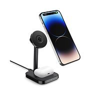 Spigen ArcField MagFit Dual Wireless Charger MagSafe/iPhone/AirPods 7.5W/5W PF2100 Black - Charging Stand