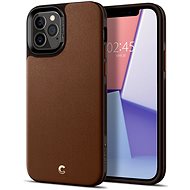 Spigen Leather Brick, Brown, iPhone 12/iPhone 12 Pro - Phone Cover