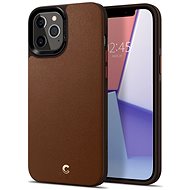 Spigen Leather Brick, Brown, iPhone 12 Pro Max - Phone Cover