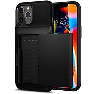 Spigen Slim Armor Wallet, Black, iPhone 12 Pro Max - Phone Cover