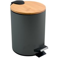 Spirella pedal bin Adonis, dark grey, steel, bamboo lid, 3 l - Rubbish Bin