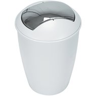 Spirella Tiltable waste bin Atlanta, white, plastic, silver lid, 5 l - Rubbish Bin