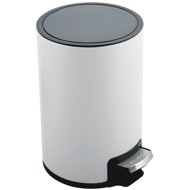 Pedal bin Riku, matt white, steel, 5 L - Rubbish Bin