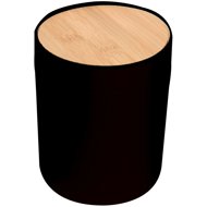 Spirella Dumpster Alais, black plastic, with bamboo lid, 2,5 l - Rubbish Bin