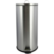 MSV pedal bin brushed stainless steel, 30 l - Rubbish Bin