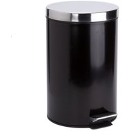 MSV pedal bin Unis, black steel, with stainless steel lid 12 L - Rubbish Bin