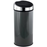 MSV waste bin with touch opening, dark grey steel, 30 l - Rubbish Bin