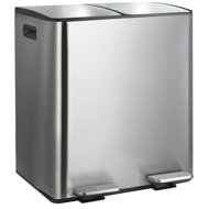Spirella pedal waste bin Aliya, brushed stainless steel, 2 × 20 l - Rubbish Bin