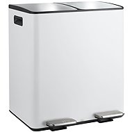Spirella pedal waste bin Aliya, matt white, steel, 2 × 20 l - Rubbish Bin