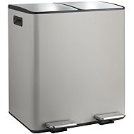 Spirella pedal waste bin Aliya, matt grey-brown, steel, 2 × 20 l - Rubbish Bin