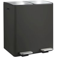 Spirella pedal waste bin Aliya, matt black, steel, 2 × 20 l - Rubbish Bin