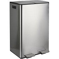 Spirella pedal waste bin Aliya, brushed stainless steel, 2 × 30 l - Rubbish Bin