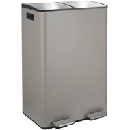 Spirella pedal waste bin Aliya, matt grey-brown, steel, 2 × 30 l - Rubbish Bin